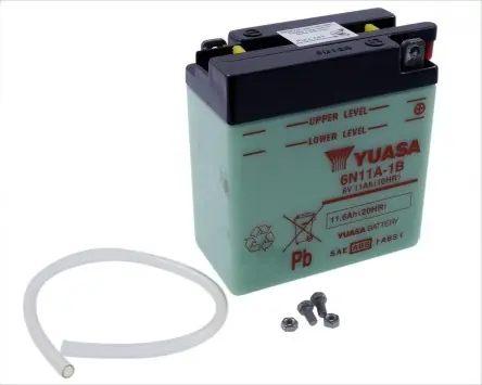 Abverkauf Batterie 6V 11Ah YUASA 6N11A-1B, ohne Batteriesäure