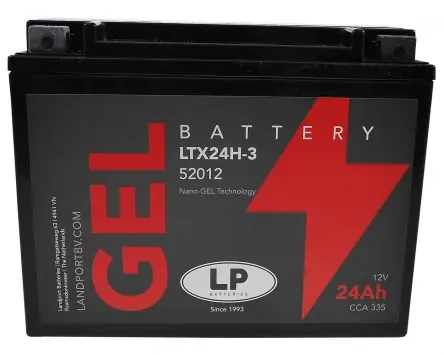 Highlight Batterie LANDPORT LTX24H-3 Gel 12V 24Ah kompatibel für HD FLHR 1340, FLT, FLTC, Honda GL 1100 1200 Goldwing, Kawasaki VN 1500, Moto Guzzi Quota 1000