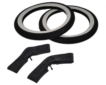 Weißwandreifensatz 2x Reifen KENDA K265 2.75-17 41P mit Schlauch, Weißwand, TT, Mofa, Moped, Kreidler Set Kit Solange Der Vorrat Reicht