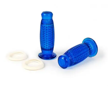 Lenkergriffe / Griffgummi BUBBLE Superflex- D=24mm blau universal kompatibel für Vespa Classic V50, PV125, ET3, Sprint, Rally, VBB Echt