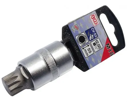 Nuss mit Biteinsatz Innenvielzahn 12,5 mm (1/2 Zoll) M18 Universal Werkstatt Hobby Auto KFZ Markenprodukt