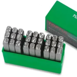 Markenware Schlagstempel, Schlagzahlen TOPTUL 5mm, Buchstaben A-Z kompatibel für Roller Moped Motorrad Vespa Lambretta Universal