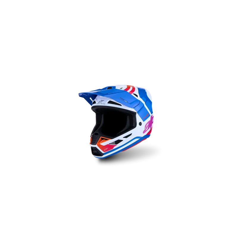Markenprodukt Helm Alpinestars SM7 CORE White Blue Orange Pink Glossy