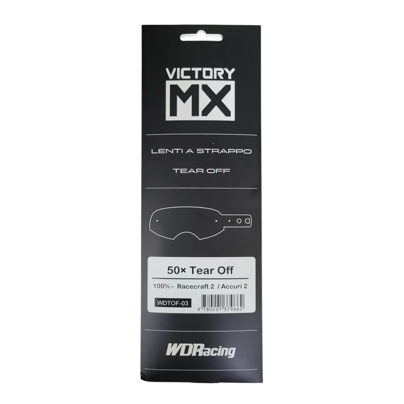 VictoryMX-Abreißvisiere standard 50pcs 100% Racecraft 2 / Accuri 2 Markenware