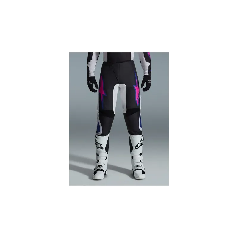 Geprüft Cross Hose Alpinestars Fluid Grid Black Light Gray Purple