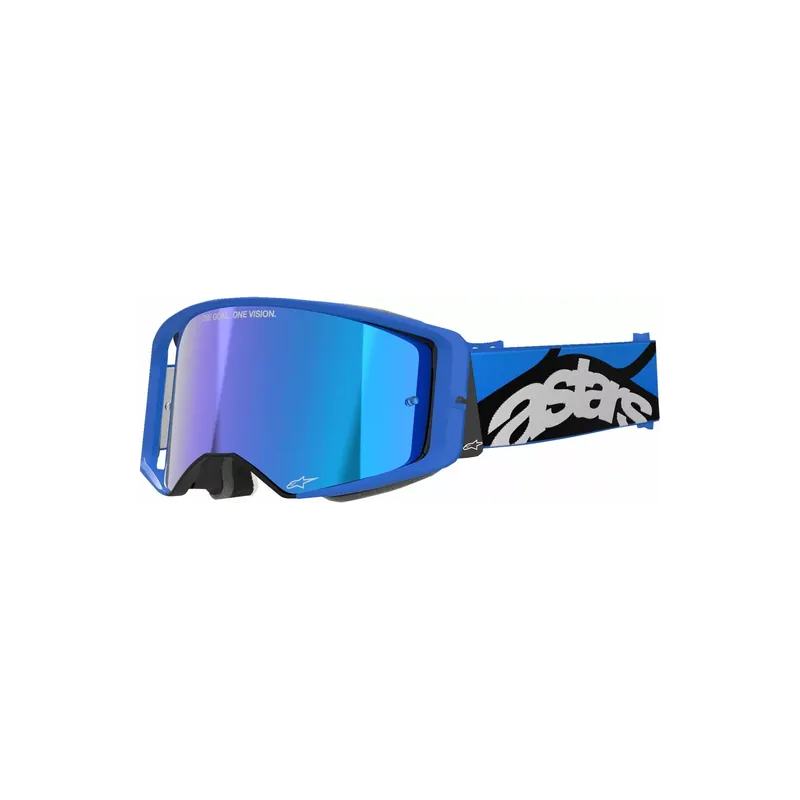 Mx Crossbrille Alpinestars Supertech Stream Blau Spiegellinse Zertifiziert