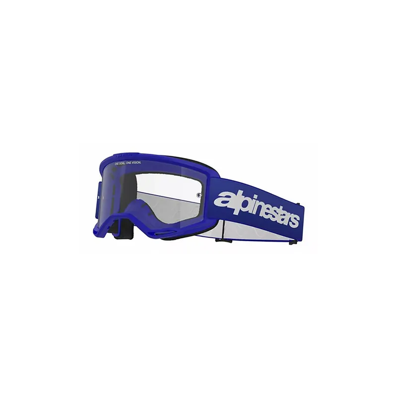 Alpinestars Vision 3 Wordmark MX-Brille Blau Transparente Linse Heißes Angebot