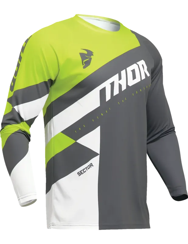 Schneller Versand Jersey Thor Sector Checker Grey Flou Yellow