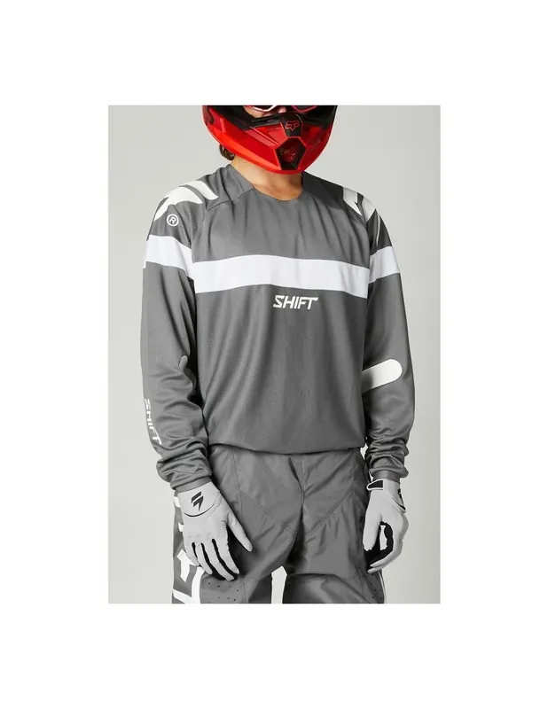 Echt Crossshirt Shift weiss Label Void grau/weiss