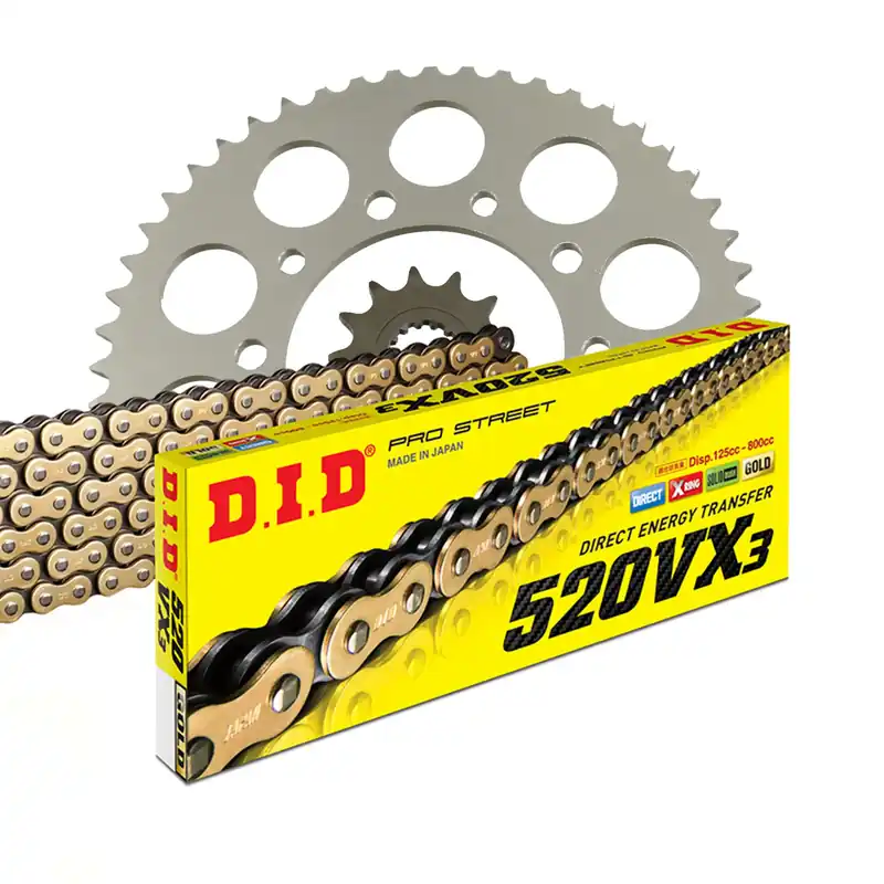 DID Kettensatz für Kawasaki ZX-6R Ninja 98-99 520 VX3 Kettenkit Zertifiziert