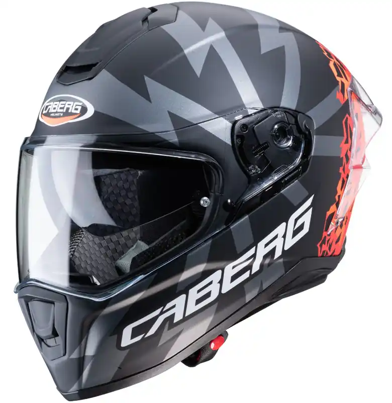 CABERG INTEGRALHELM DRIFT EVO STORM MATT-SCHWARZ/ANTHRAZIT-ROT Zertifiziert