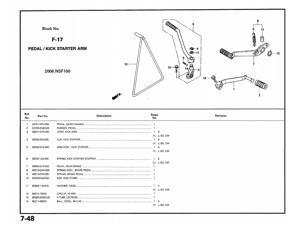 Neu Im Sortiment Honda Original NSF100, VTR250 SCHALTPEDAL