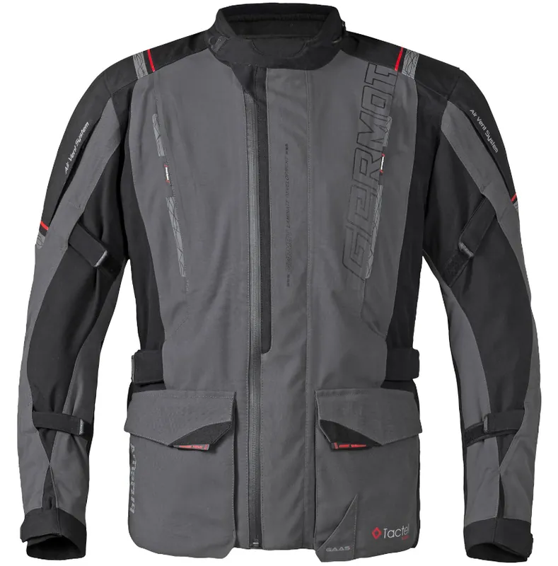 Germot Textiljacke Amaruq Herren wasserdicht grau/schwarz/rot Echt