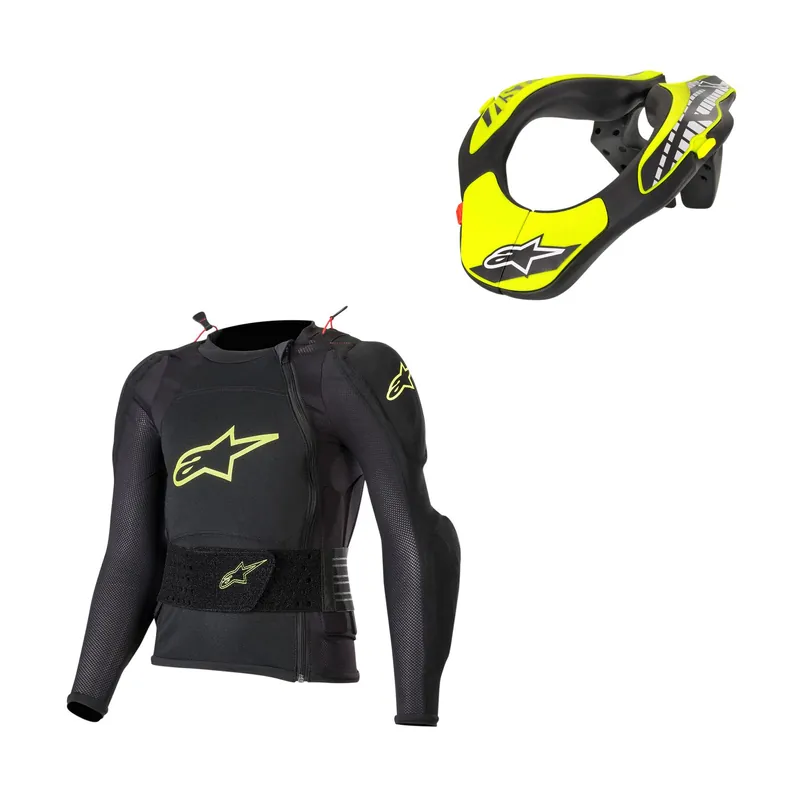 Preiswert Alpinestars Kinder youth bionic plus Jacke Protektorenjacke + Neck Brace