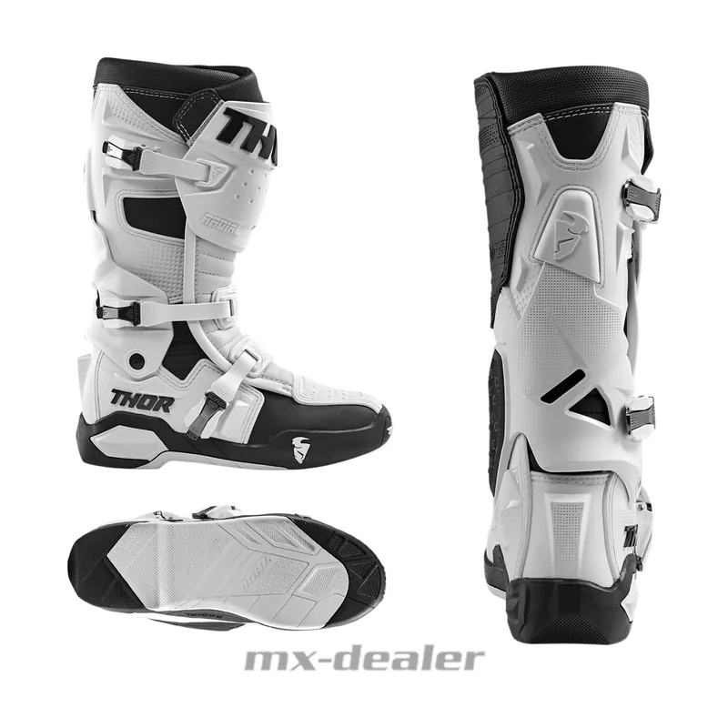 Crossstiefel Enduro Stiefel Motocross MX Stiefel Thor Radial Offroad Weiß Schwarz US 9 / EU 43 Must-Have