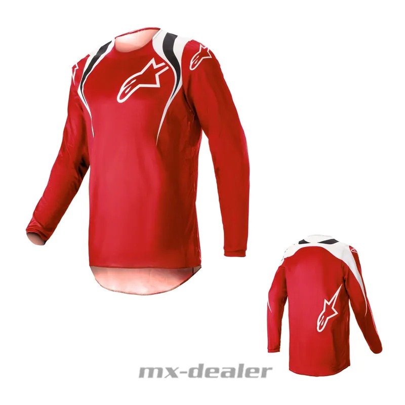 Alpinestars Fluid Narin Rot Weiß 2023 MX Motocross Cross Jersey Shirt MTB Enduro Nur Für Kurze Zeit