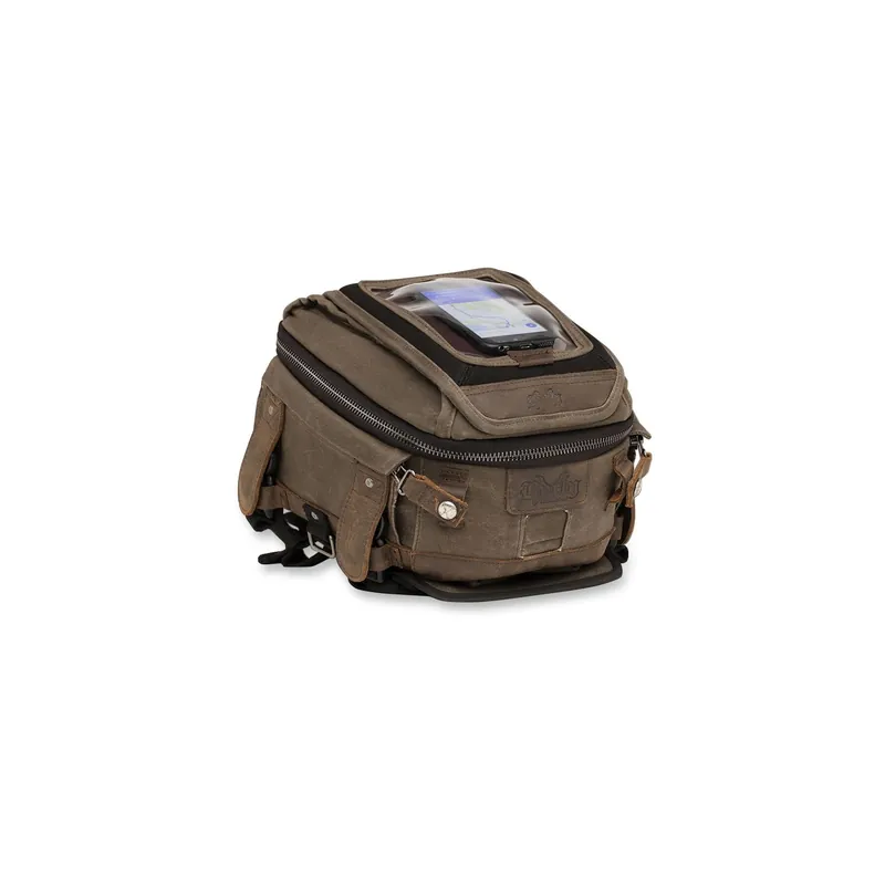 Burly Brand Tank-/Hecktasche Voyager gewachste Baumwolle braun Neuheit