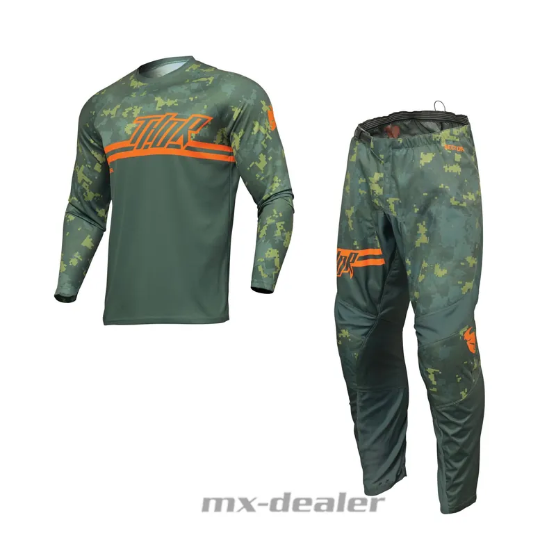 Neue Kollektion Thor MX Sector Digi Camo Grün Cross Jersey Hose Combo Motocross Enduro Quad US 32 / EU 48 XXXL