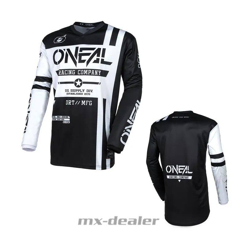 Sichere Zahlung O‘Neal Element Warhawk Schwarz Weiß Jersey Trikot MX Motocross MTB Enduro XL