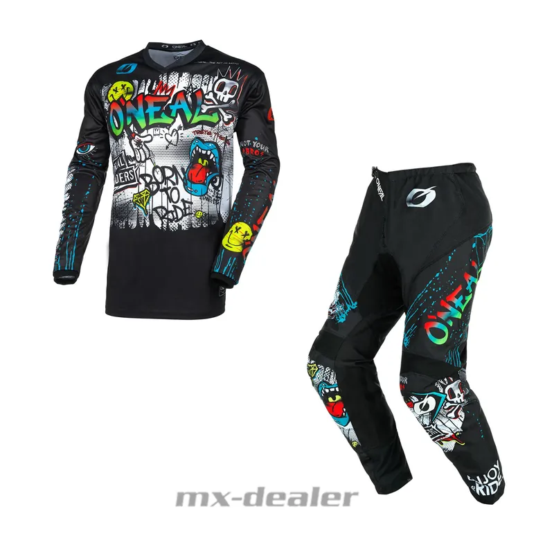 O‘Neal Element Rancid V24 Schwarz Multi Cross Hose Jersey MX Motocross Enduro Combo US 38 / EU 54 XL Echt