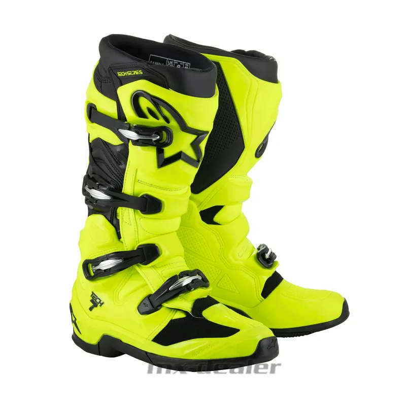 Echt Alpinestars Tech 7 EVO Fluo Gelb Schwarz Stiefel MX Motocross Enduro Cross Stiefel US 11 / EU 45,5