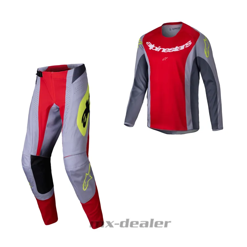 Alpinestars Techstar Melt Bright Rot Grau MX Enduro Motocross Combo Cross Hose Jersey US 38 / EU 54 XXL Preiswert