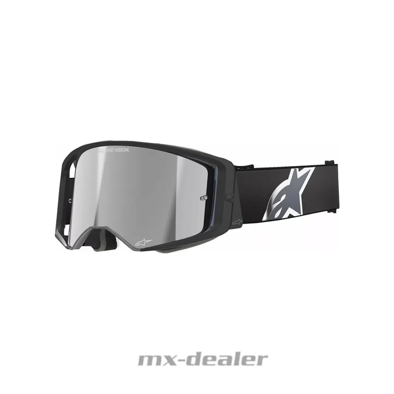 Alpinestars MX Brille Supertech Corp Schwarz verspiegelt Motocross Enduro Cross Preiswert