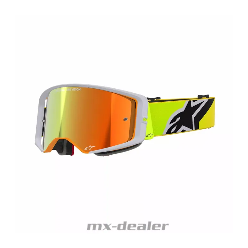 Alpinestars MX Brille Supertech Corp Gelb verspiegelt Motocross Enduro Cross Zertifiziert