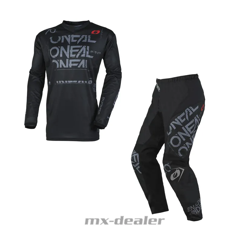 O‘Neal Element Static Schwarz Grau Cross Hose Jersey MX Motocross Enduro Combo US 36 / EU 52 XXL Must-Have