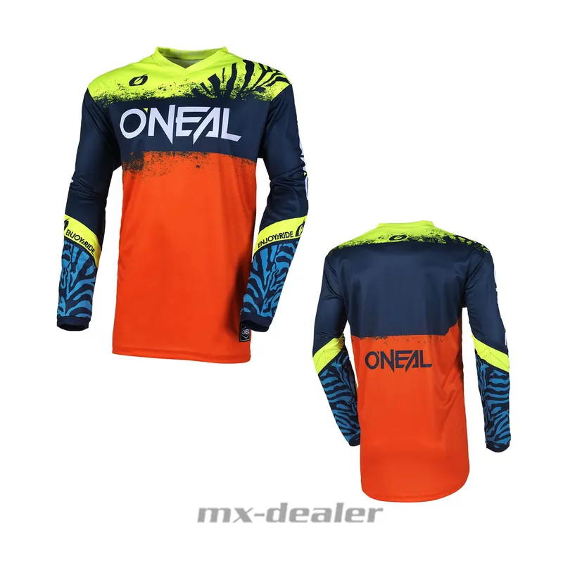 O‘Neal Element Kinder Jersey V.25 Shocker Blau Orange Kids Youth Trikot MX DH MTB BMX Motocross M (128) Neuheit