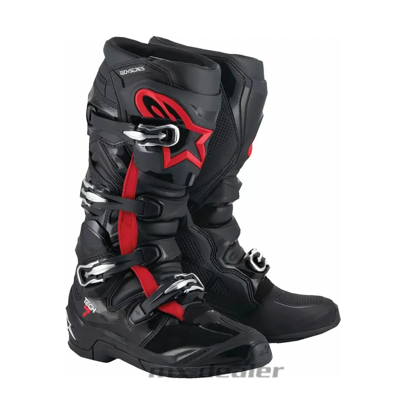 Heißes Angebot Alpinestars Tech 7 EVO Schwarz Rot Fluo Stiefel MX Motocross Enduro Cross Stiefel US 13 / EU 48