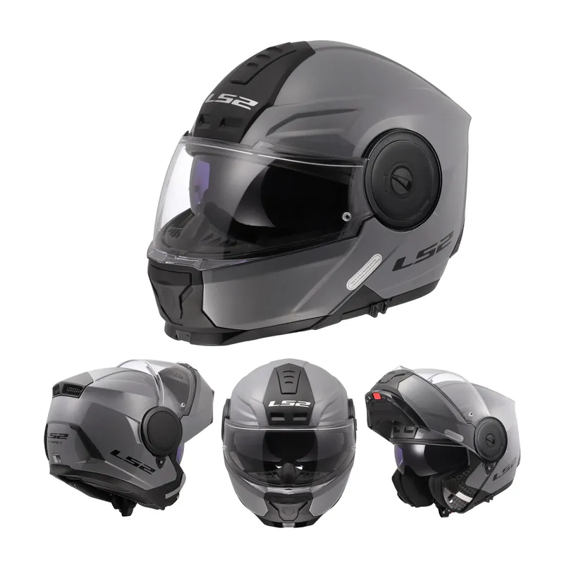 Sofort Bestellen LS2 Klapphelm Scope II Motorrad Helm Solid Nardo Grau FF902 Tourenhelm Urban S (55- 56cm)