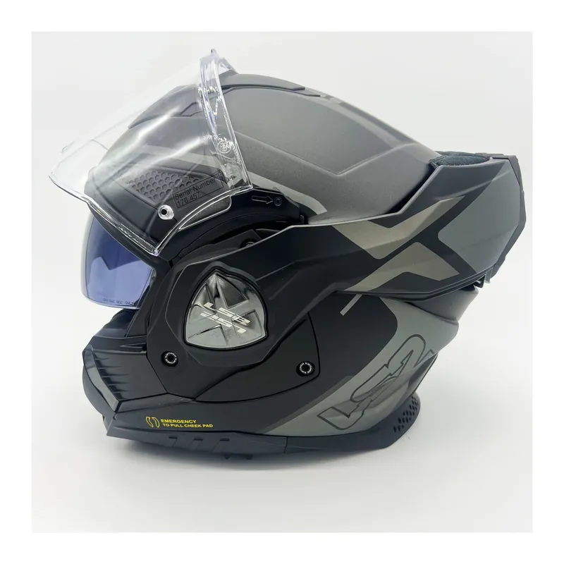 Meistverkauft LS2 FF901 Advant X Metryk Titanium Matt Klapphelm Motorrad Helm + dunkles Visier XXL (63-64cm)