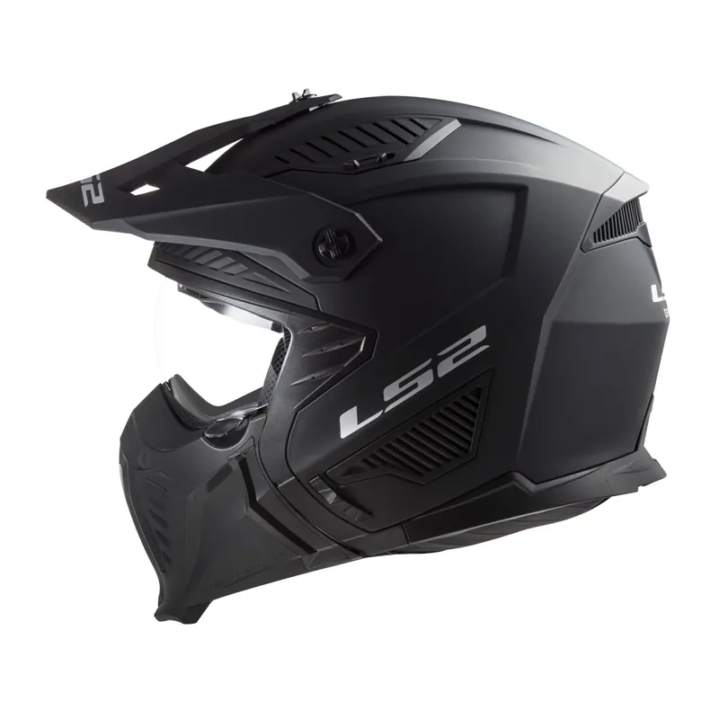 Sonderaktion Motorradhelm Jethelm LS2 OF606 Drifter Schwarz Matt Helm Roller Trial Motorrad XXL (63-64cm)