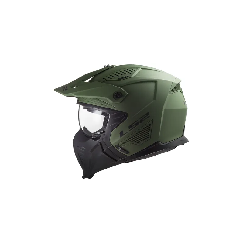 Bestpreis Motorradhelm Jethelm LS2 OF606 Drifter Military Grün Matt Helm Roller Trial Motorrad