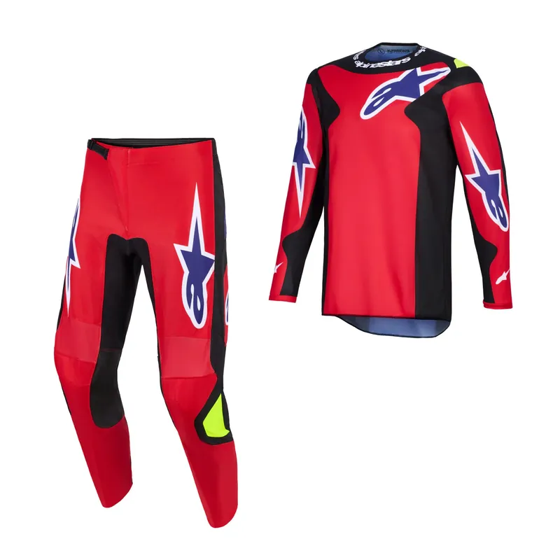 Billig Alpinestars Fluid Grid Rot Schwarz MX Motocross Enduro Combo Cross Hose Jersey US 32 / EU 48 XL