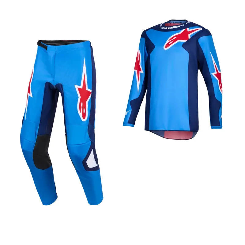 Alpinestars Fluid Grid Blau Rot MX Motocross Enduro Combo Cross Hose Jersey US 40 / EU 56 L Neue Kollektion