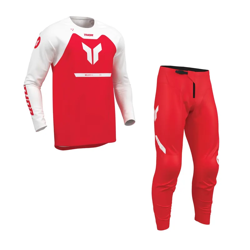 Neu Thor MX Ridemode Menace Rot Cross Jersey Hose Combo Motocross Enduro Quad US 34 / EU 50 XXL