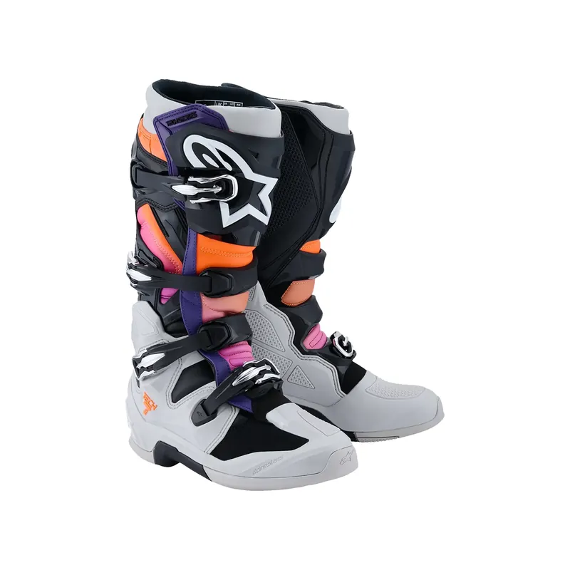 Alpinestars Tech 7 EVO Hell Grau Orange Stiefel MX Motocross Enduro Cross US 8 / EU 42 Garantierte Lieferung