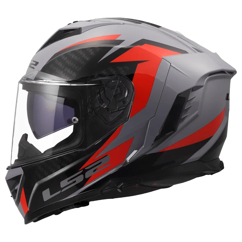 Top-Angebot LS2 Integralhelm Storm III Dynamo Grau Rot Motorrad Helm FF818 Sonnenblende S (55-56cm)