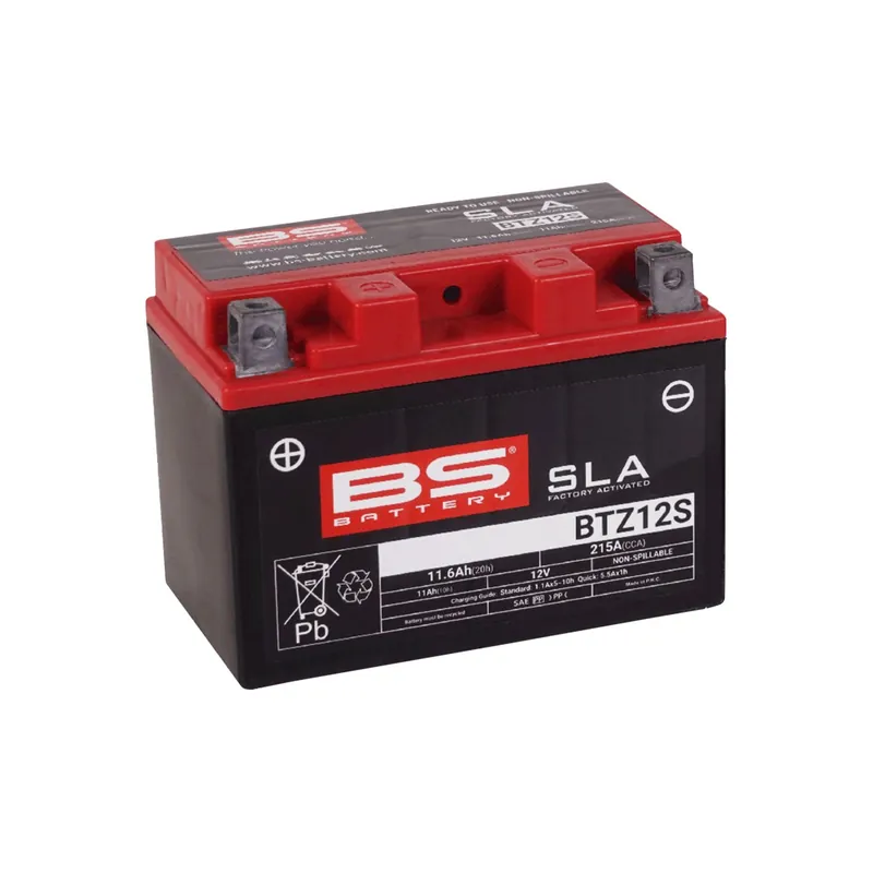 Versand Am Gleichen Tag BS Battery Motorradbatterie 12V BTZ12S 11AH 215A AGM wartungsfrei werksakt.