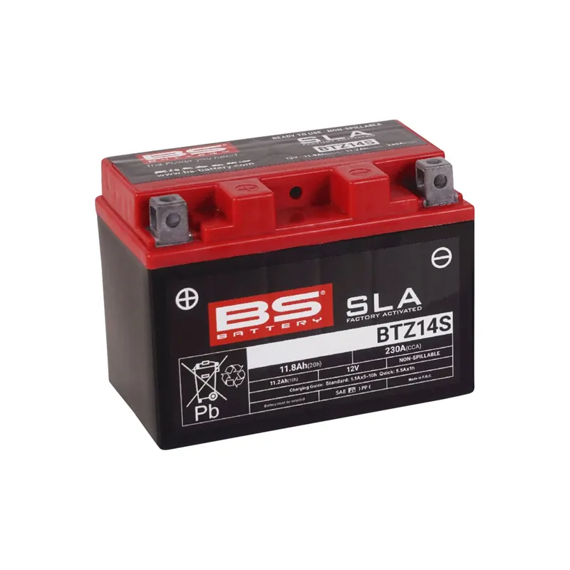 BS Battery Motorradbatterie 12V BTZ14S 11,2AH 230A AGM wartungsfrei werksakt. Nur Für Kurze Zeit