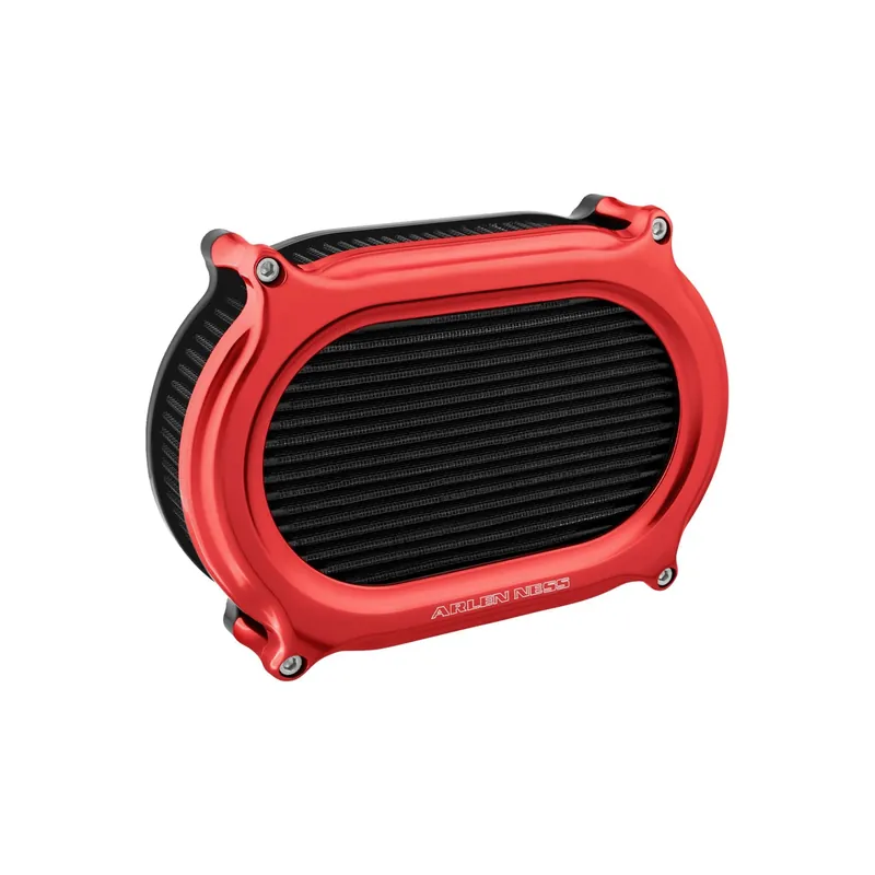 Zertifiziert Arlen Ness Luftfilter Kit Oval Stage 2 rot f. Harley Twin Cam 99–17