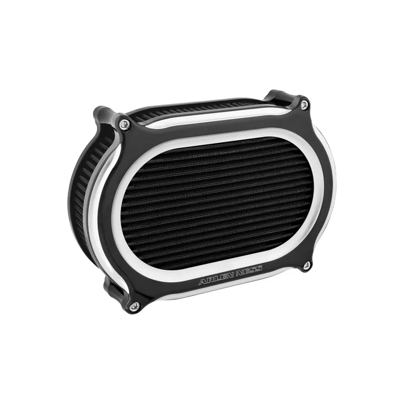 Versand Am Gleichen Tag Arlen Ness Luftfilter Kit Oval Stage 2 schwarz/silber f. Harley M8 17–24