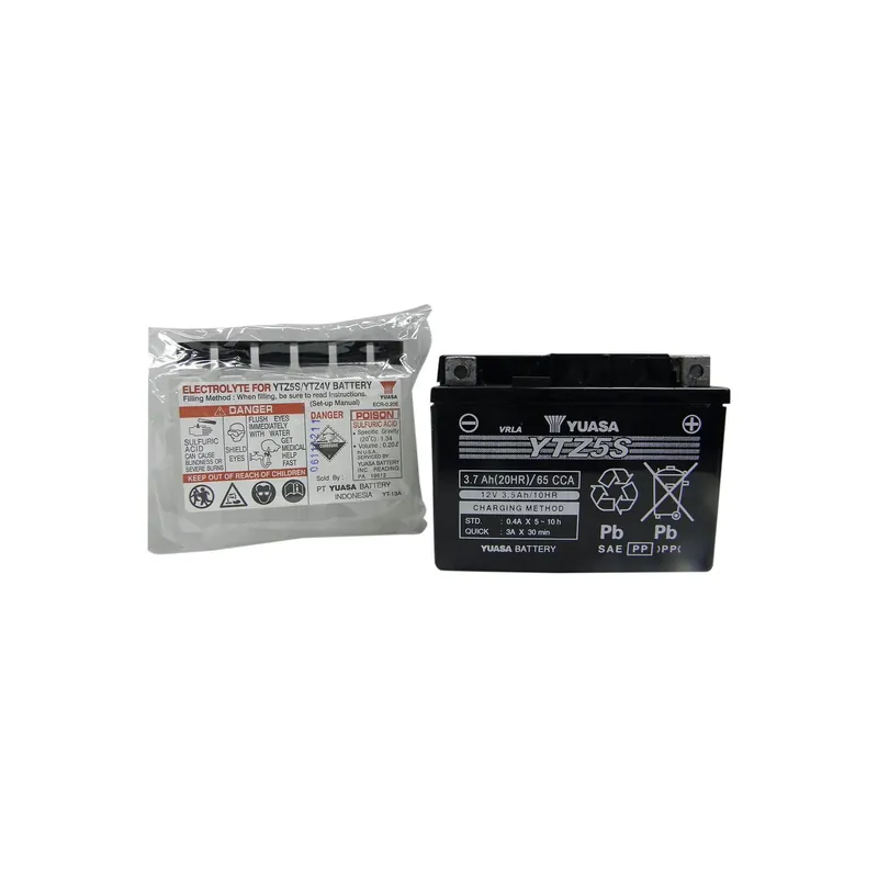 Yuasa Motorradbatterie 12V YTZ5S-BS 3,5AH 65A AGM wartungsfrei m. Säurepack Ausverkauf