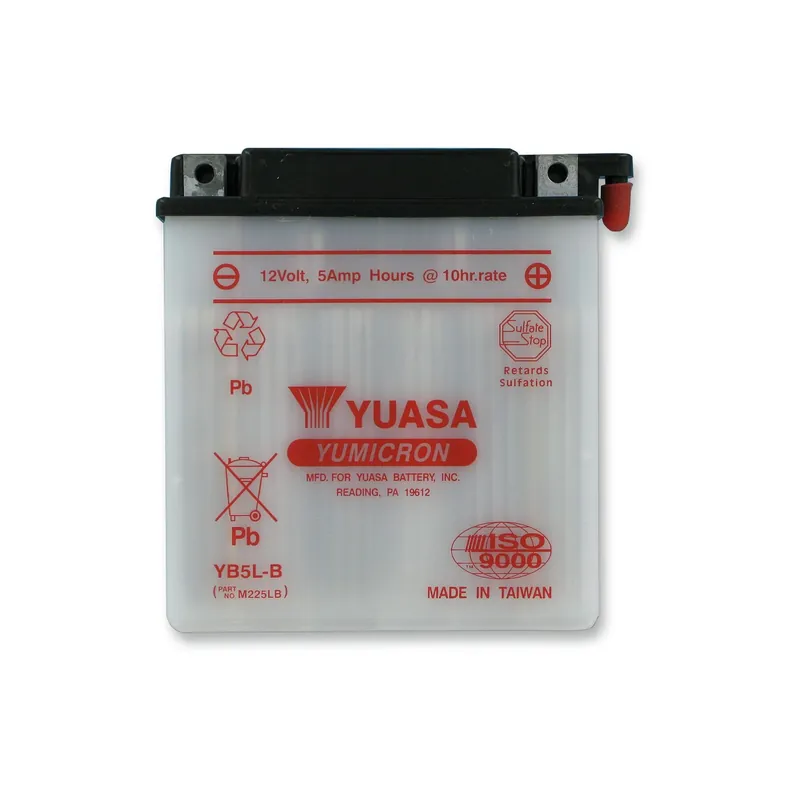 Abverkauf Yuasa Motorradbatterie Yumicron 12V YB5L-B 5AH 60A Blei-Säure trocken