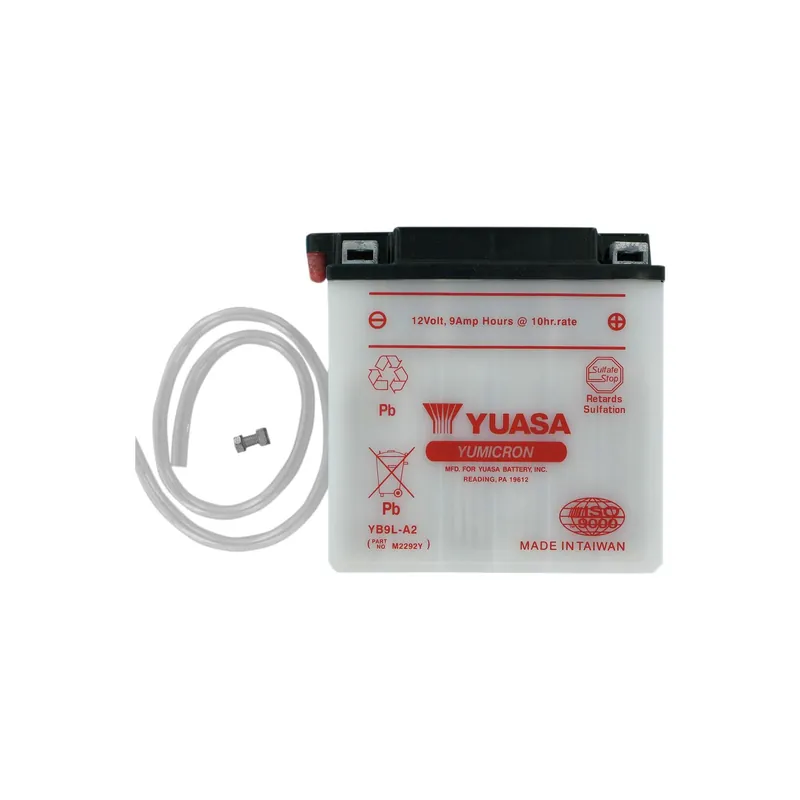Markenware Yuasa Motorradbatterie Yumicron 12V YB9L-A2 9AH 100A Blei-Säure trocken