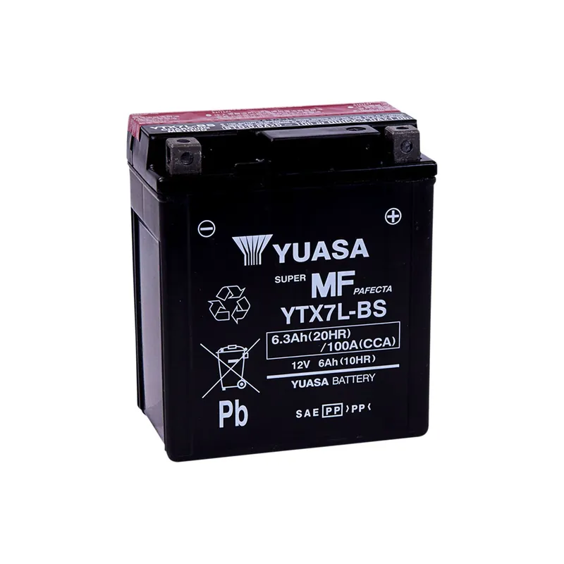 Preisknaller Yuasa Motorradbatterie 12V YTX7L-BS 6AH 100A AGM wartungsfrei m. Säurepack