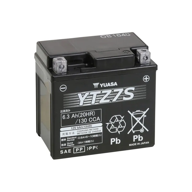 Yuasa Motorradbatterie 12V YTZ7S 6AH 130A AGM wartungsfrei werksakt. Neue Ware
