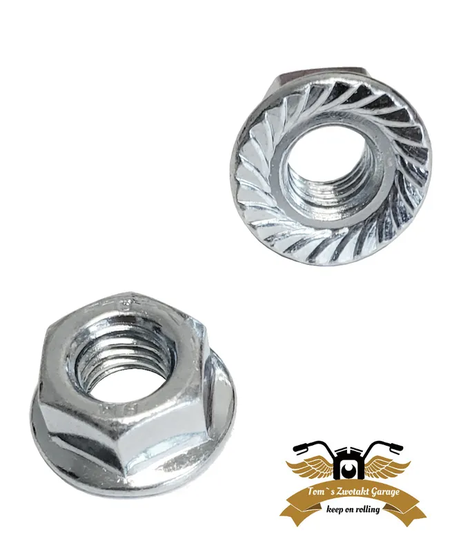Top-Angebot 2 x Flanschmutter M4 Sperrzahn Mutter Bundmutter DIN 6923 Edelstahl V2A Mofa Moped